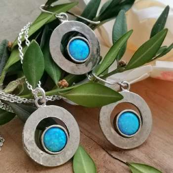 Серебряное колье с опалом 01N2651OP