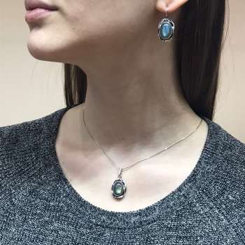 Серебряное колье с лабрадором MVN1116LB
