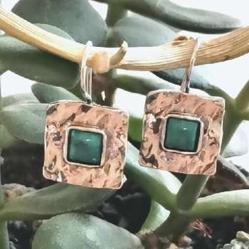 Серебряные серьги с бирюзой 01E628TQ