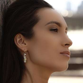 Серебряные серьги с куб.цирконом и золотом MVE673GCZ