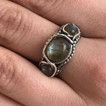 Серебряное кольцо с лабрадором 01R2097LB
