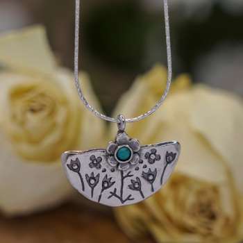 Серебряное колье с бирюзой 01N4468TQ