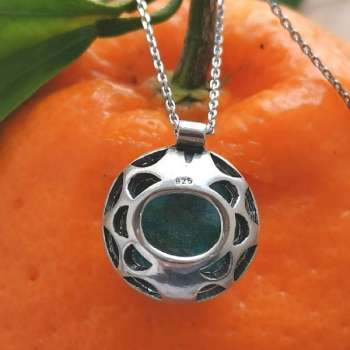 Серебряное колье с бирюзой MVN67TQ