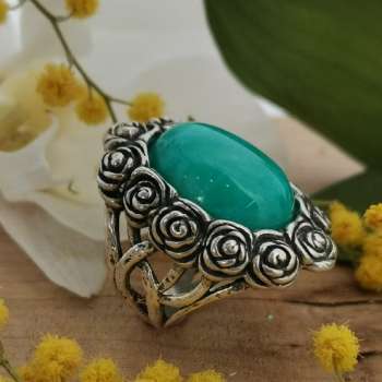 Серебряное кольцо с жадеитом 01R1414JD