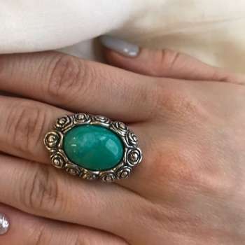 Серебряное кольцо с жадеитом 01R1414JD