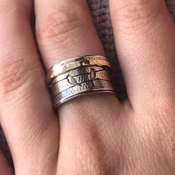 Серебряное кольцо с золотом MVR1755G