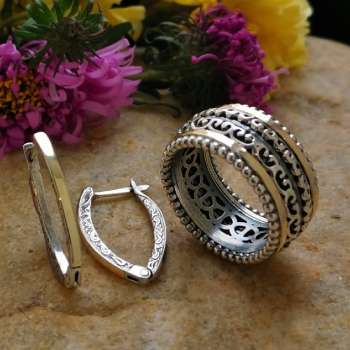 Серебряные серьги с золотом MVE1808G