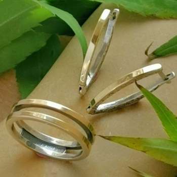 Серебряные серьги с золотом MVE1808G