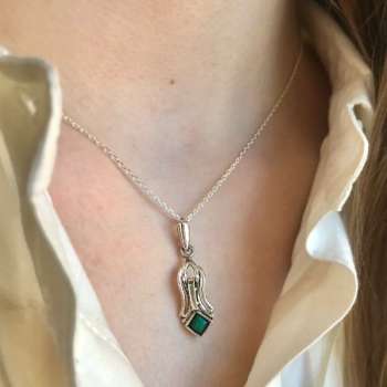 Серебряное колье с малахитом MVN1620/1ML