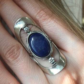 Серебряное кольцо с лазуритом 01R931LZ