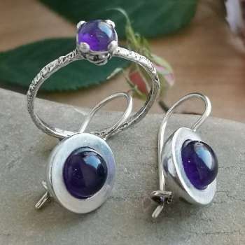 Серебряные серьги с аметистом MVE1732AM
