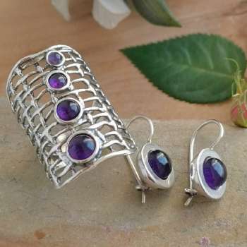 Серебряное кольцо с аметистом 01R2106AM