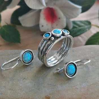 Серебряное кольцо с опалом иск. 01R592OP