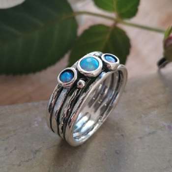 Серебряное кольцо с опалом иск. 01R592OP