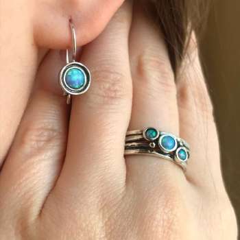 Серебряное кольцо с опалом иск. 01R592OP
