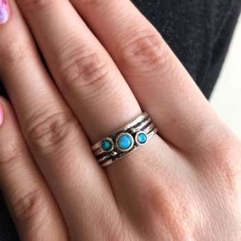 Серебряное кольцо с опалом иск. 01R592OP