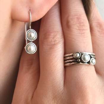 Серебряное кольцо с жемчугом 01R592PL