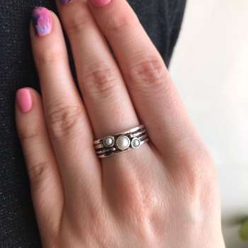 Серебряное кольцо с жемчугом 01R592PL