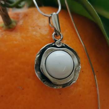 Серебряное колье с жадеитом и куб.цирконом MVN1312JD