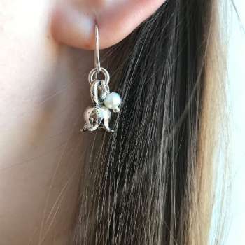 Серебряные серьги с жемчугом 01E1391PL