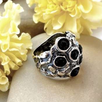 Серебряное кольцо с ониксом MVR1031ON