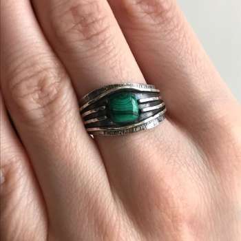 Серебряное кольцо с малахитом MVR1333ML