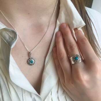 Серебряное кольцо с бирюзой MVR1652TQ