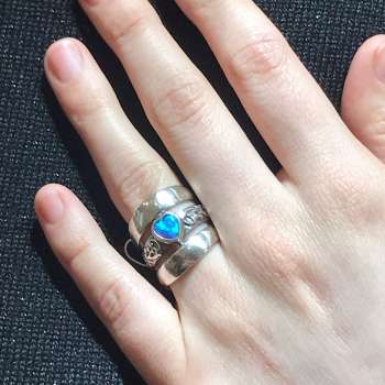 Серебряное кольцо с опалом иск. 01R2302OP