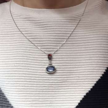 Серебряное колье с кианитом и куб.цирконом MVN1200KT