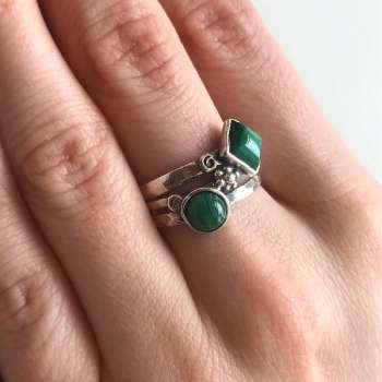 Серебряное кольцо с малахитом MVR1028ML