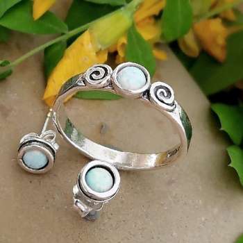 Серебряное кольцо с опалом иск. 01R603OP/1