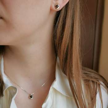 Серебряное колье с гранатом и золотом MVN1576GGR