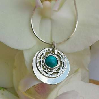 Серебряное колье с бирюзой 01N1737TQ