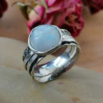 Серебряное кольцо с лунным камнем 01R1761MS
