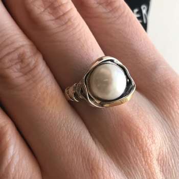 Серебряное кольцо с жемчугом, жемчугом MVR812GPL