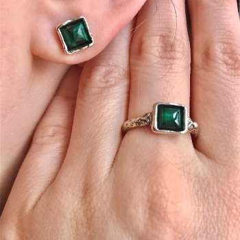 Серебряное кольцо с малахитом 01R1341ML