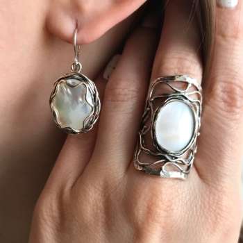 Серебряное кольцо с перламутром 01R2464PL