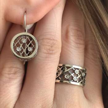 Серебряные серьги с куб.цирконом MVE1325CZ