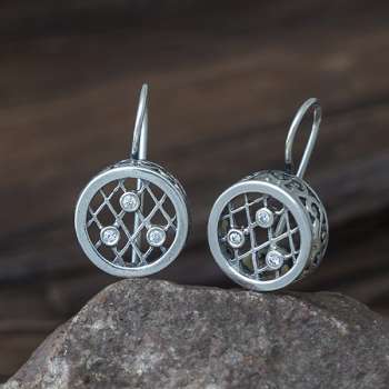 Серебряные серьги с куб.цирконом MVE1325CZ
