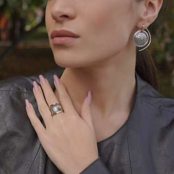 Серебряные серьги с золотом MVE1388/2G