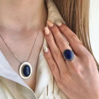 Серебряное кольцо с лазуритом 01R2791LZ