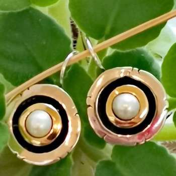 Серебряное кольцо с жемчугом и золотом MVR1187GPL