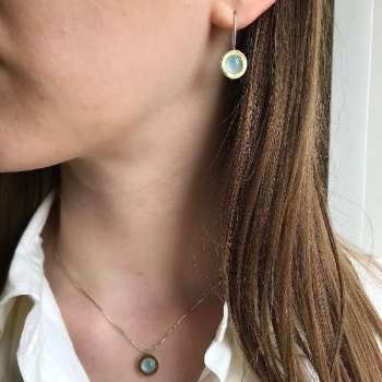 Серебряное колье с халцедоном и золотом MVN1732GHL
