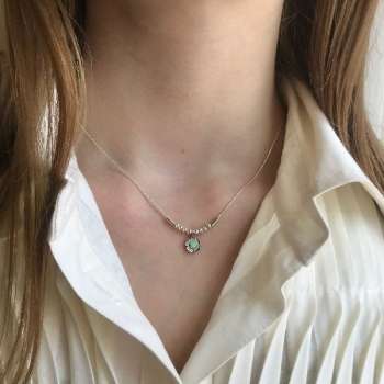 Серебряное колье с перламутром 01N851GL