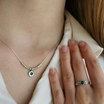 Серебряное колье с халцедоном 01N851HL