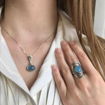 Серебряное кольцо с халцедоном 01R961HL