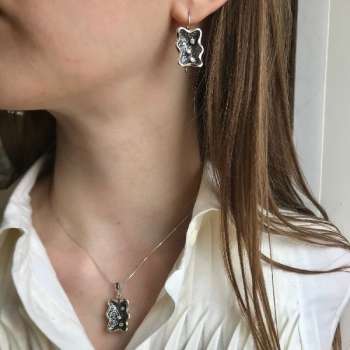 Серебряные серьги с куб.цирконом MVE593CZ