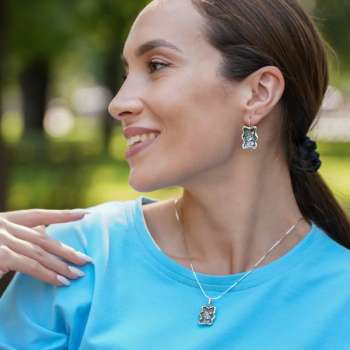 Серебряные серьги с куб.цирконом MVE593CZ