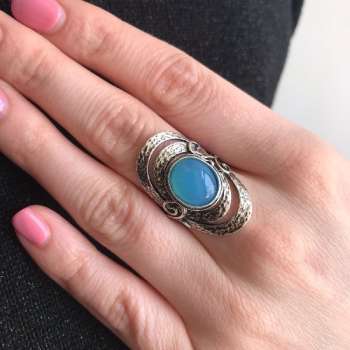 Серебряное кольцо с халцедоном 01R961HL