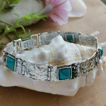 Серебряный браслет с бирюзой 01B801TQ